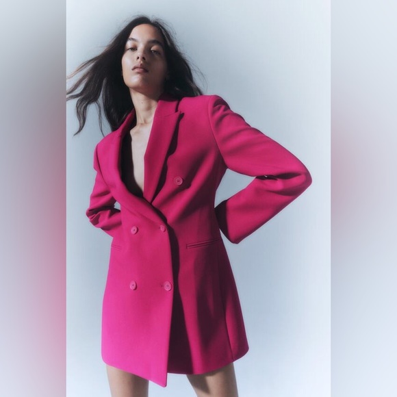 Zara Double BREASTED BLAZER DRESS NWT S - Picture 8 of 16